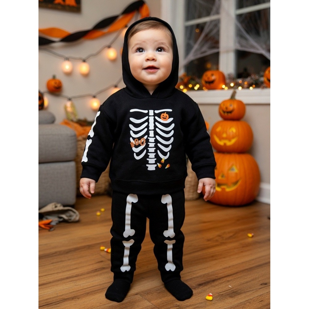 Carter's Child of Mine Baby Boy Halloween, Skeleton Hoodie & Joggers, 12 Months